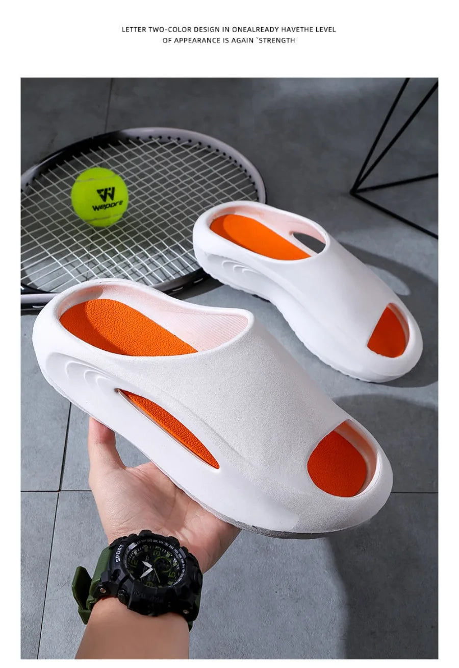 Men's Slippers Summer Outwear 2024 New Indoor Home Couple Anti slip Space Feeling Sports Slippers Men's