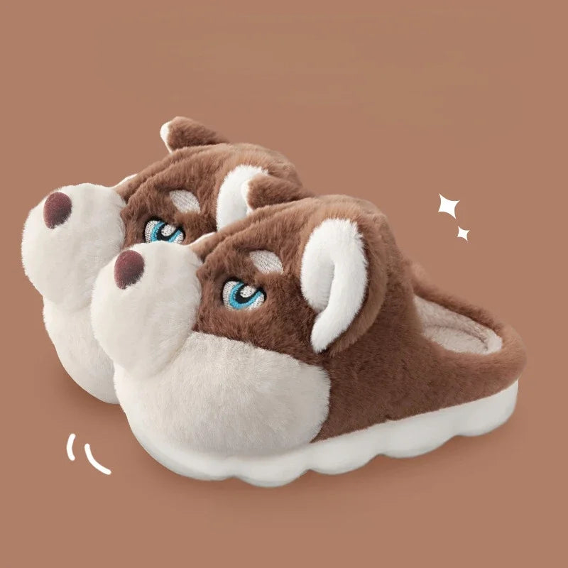 Men's Cotton Slippers Autumn Winter Indoor Home Thick Bottom Cold Resistant Cute Outer Wear Plush Warm Coldproof Cotton Slippers