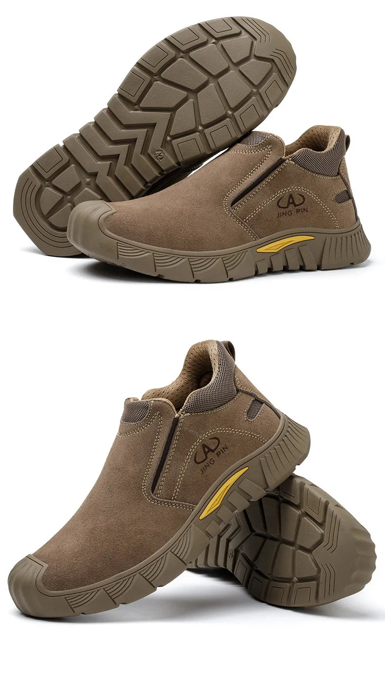 Imwete Fashion Work Safety Shoes Men Breathable Outdoor Hiking Steel Toe Sneakers Electric Welder Insulated Protection Footwear