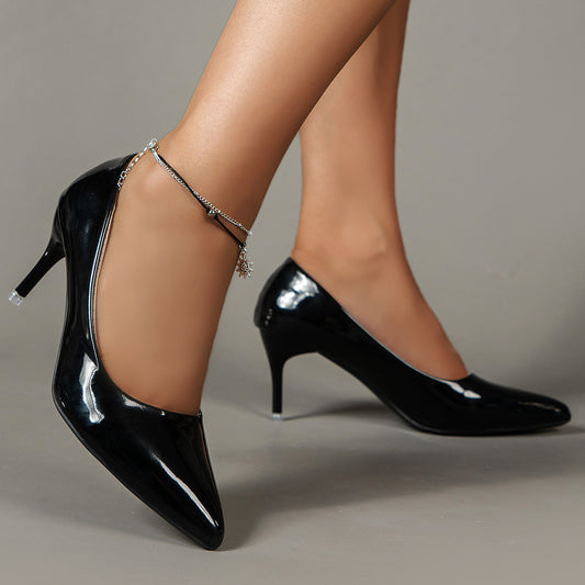 Elegant Pointed Toe Lightweight Solid Color Stiletto Heels - Women's Dress Pumps for Work